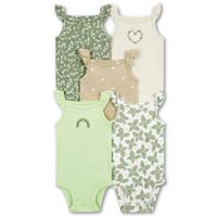 Pack 5 Bodys Niña Sin Manga 100% Algodón Mariposas Verde