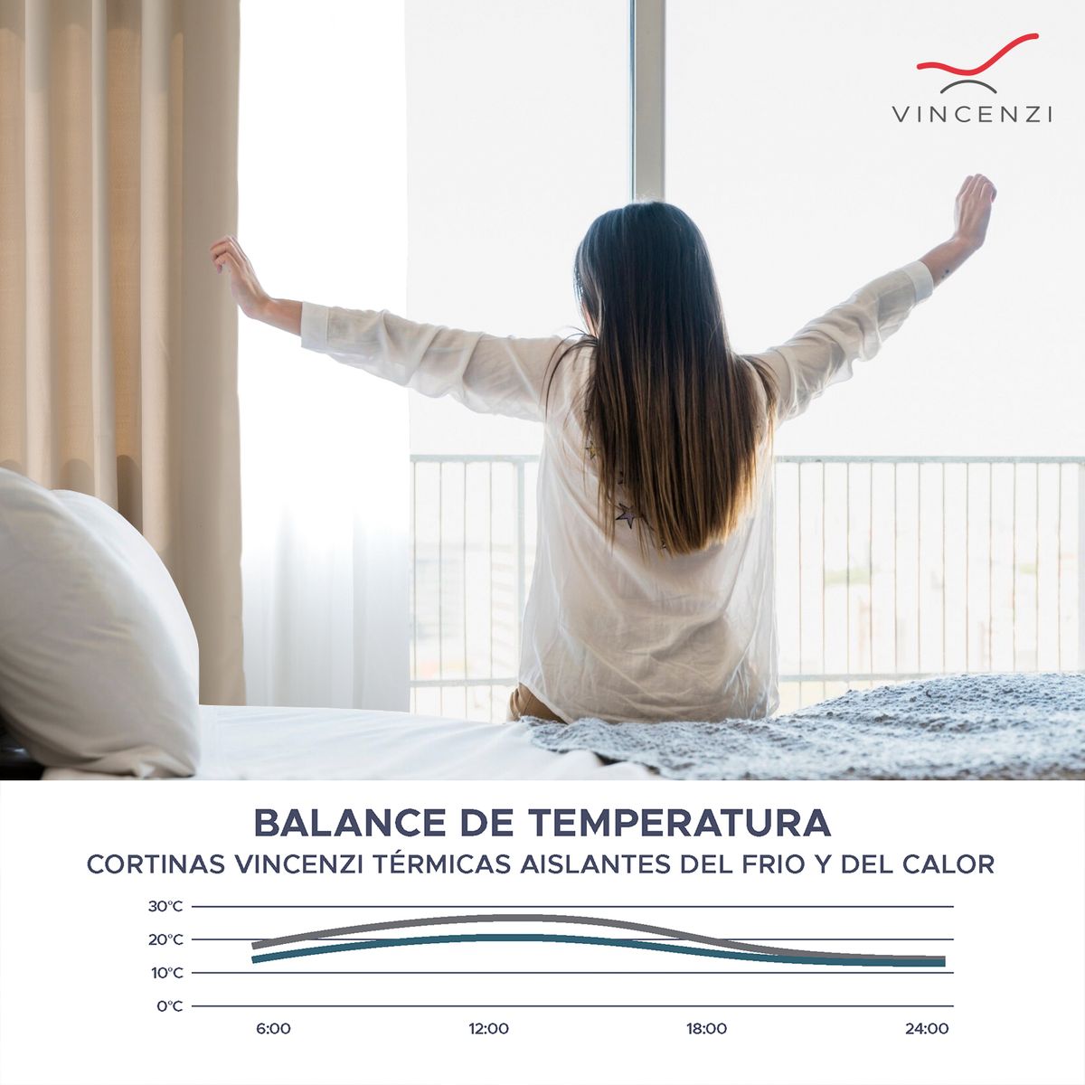 VINCENZI - Pack Cortina de Tela Blackout Beige  Velo Vincenzi 140x220