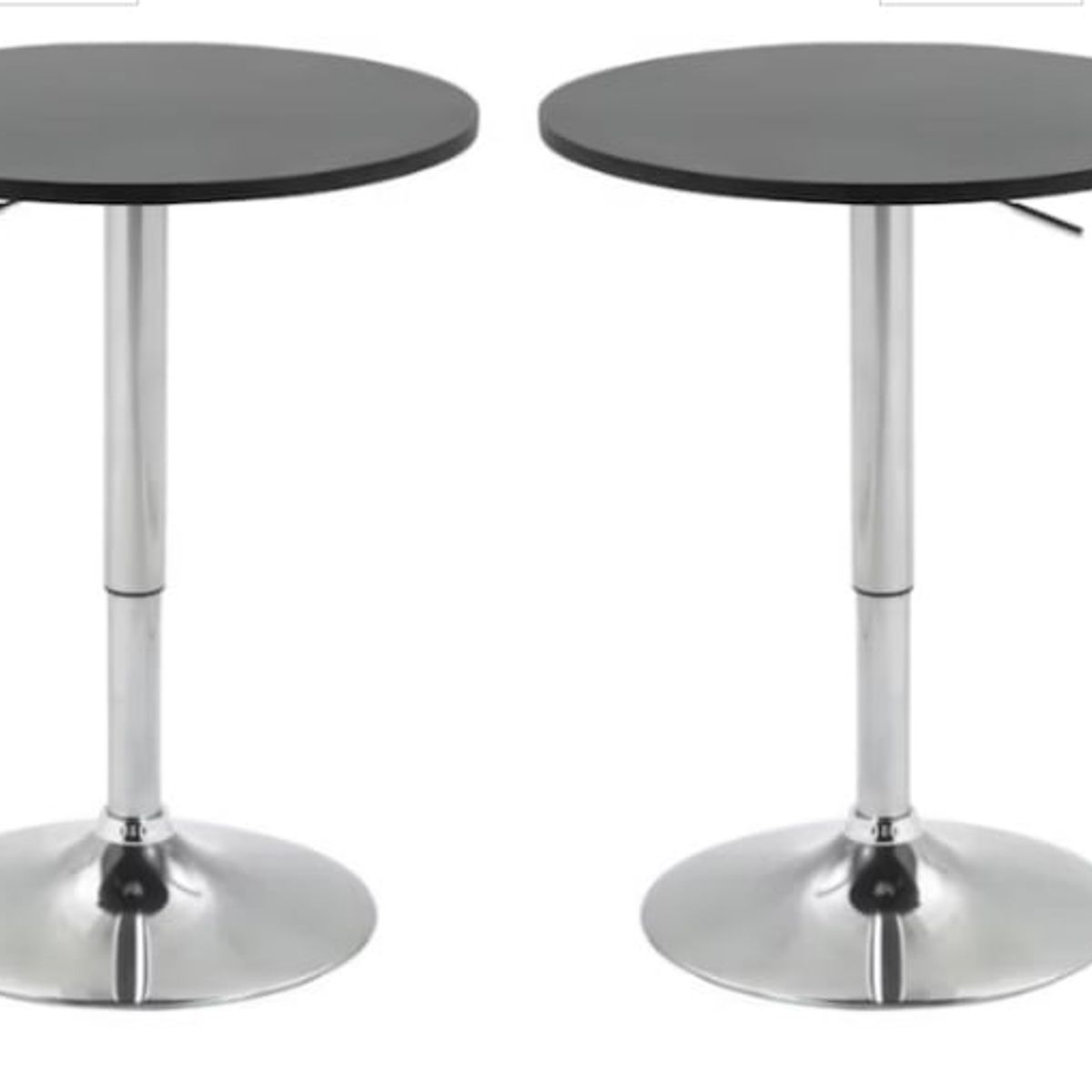 ARTIHOGAR - Pack 2 Mesas Bar Altura Regulable 80 cm Diámetro Color Negro