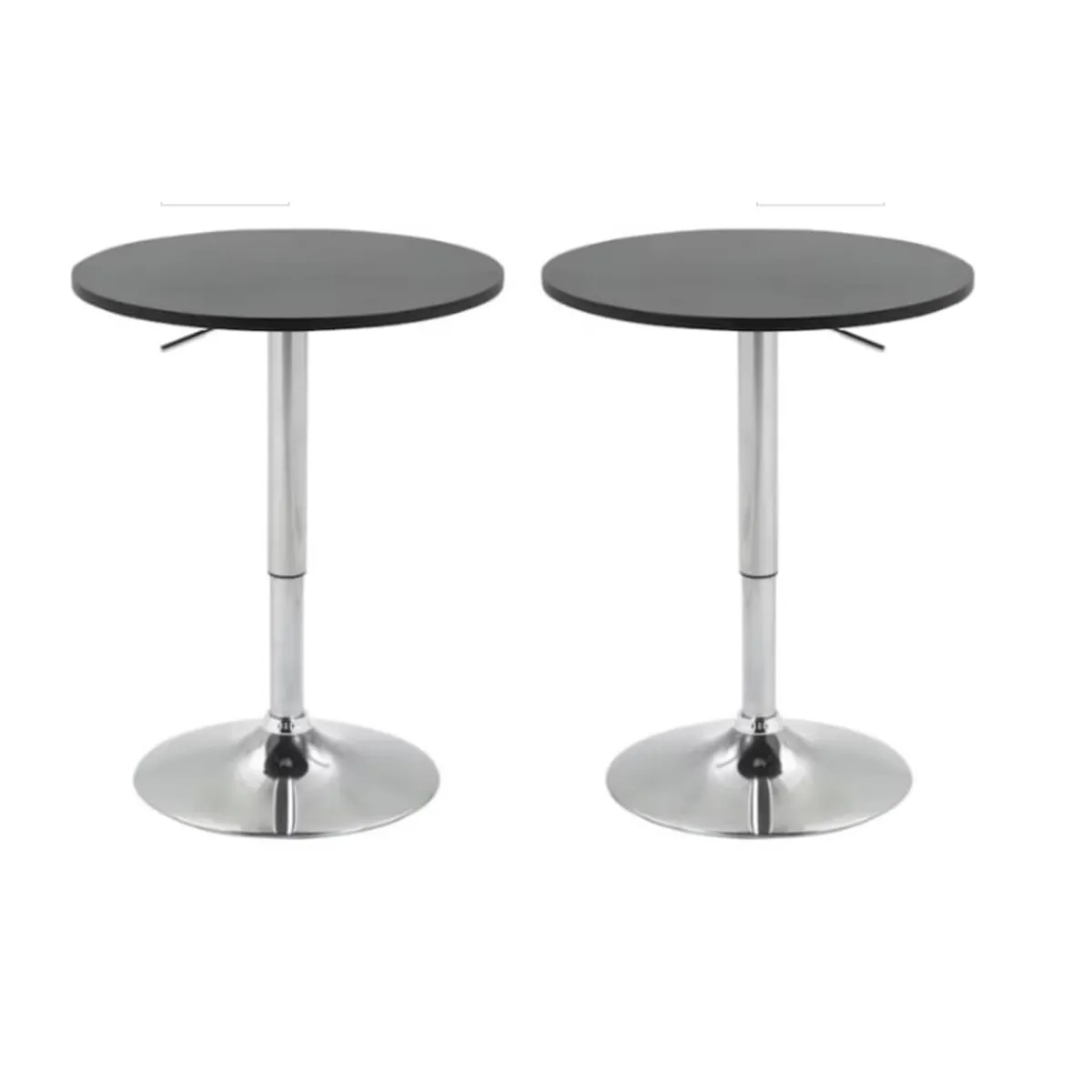 ARTIHOGAR - Pack 2 Mesas Bar Altura Regulable 80 cm Diámetro Color Negro