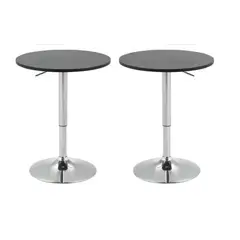 ARTIHOGAR - Pack 2 Mesas Bar Altura Regulable 80 cm Diámetro Color Negro