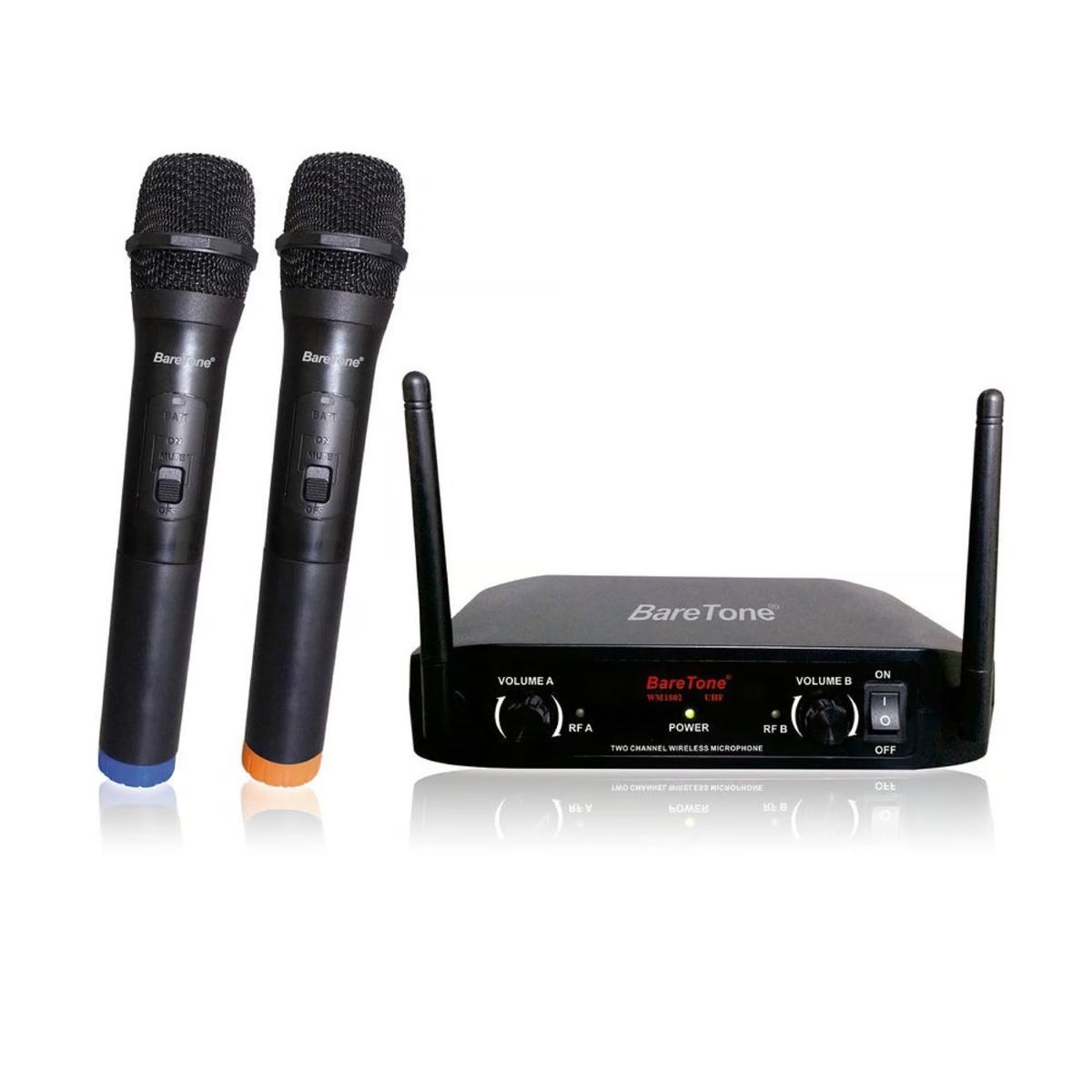 BARETONE - Microfono Inalambrico Doble UHF Profesional Baretone WM1802