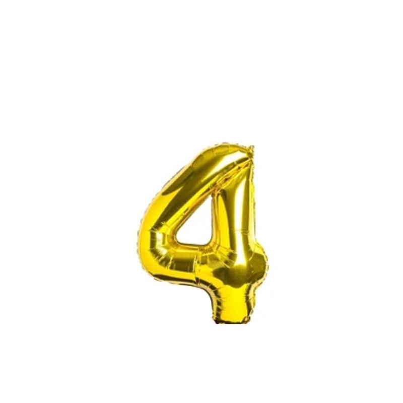 GENERICO - Globo Numero 4 Dorado 16 pulgadas