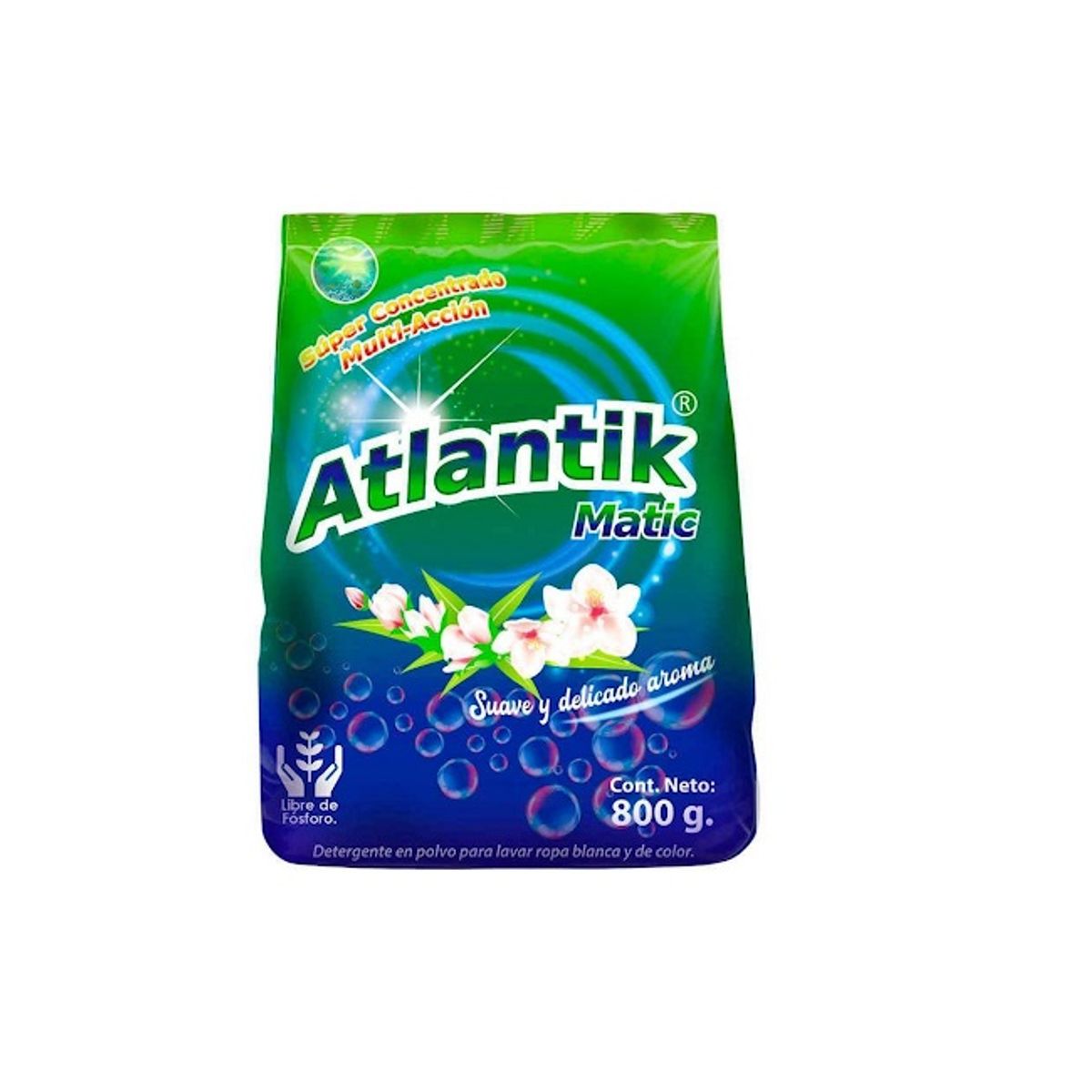 ATLANTIC - Detergente Matic En Polvo Concentrado Pack 8 Bolsas