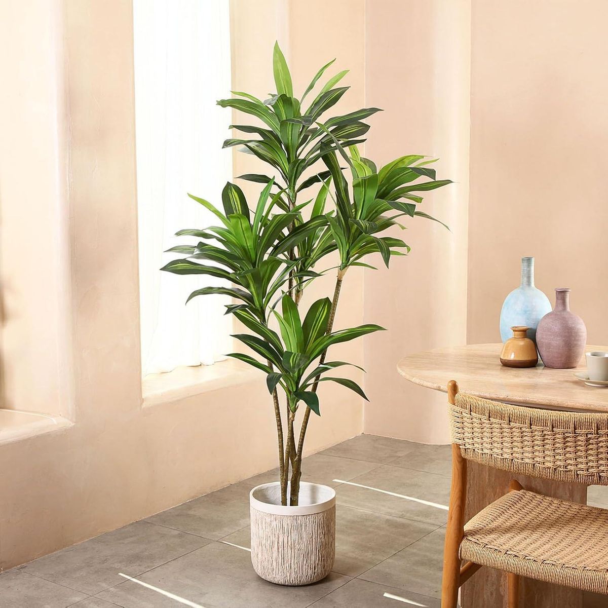 ARBUSTO REAL - Planta Artificial Dracaena Premium 165 cm./ 90 Hojas