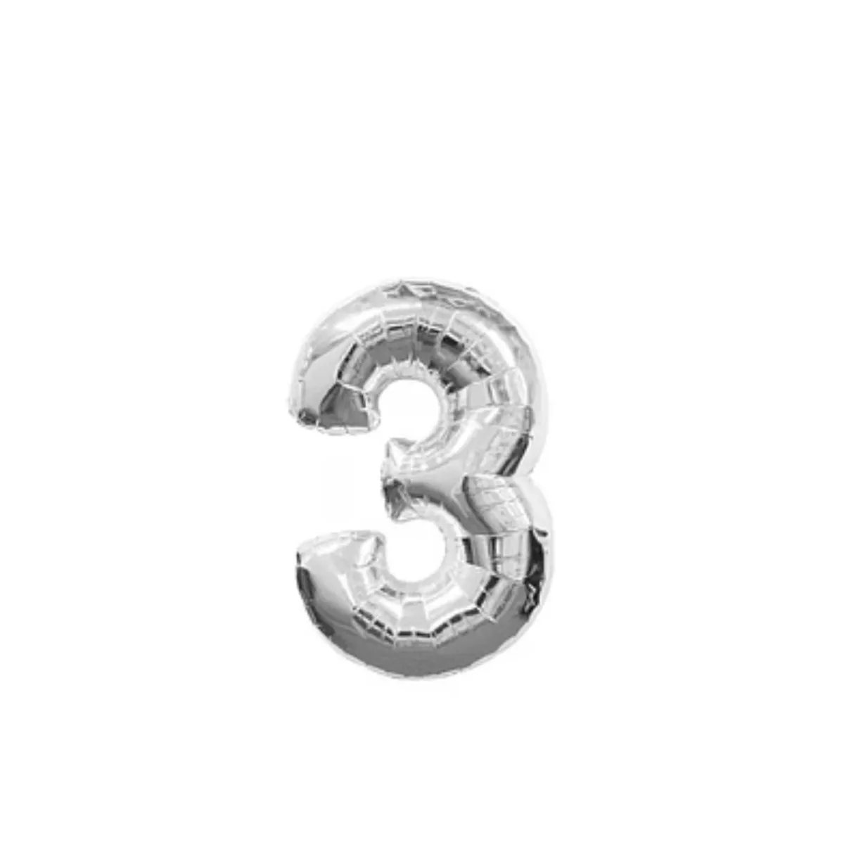 GENERICO - Globo Numero 3 Plateado 16 pulgadas