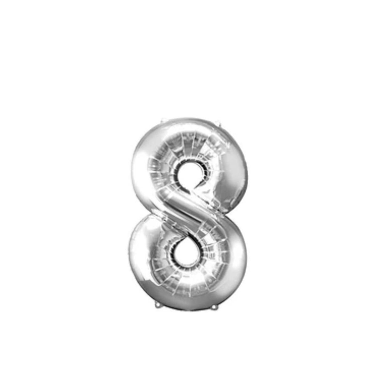 GENERICO - Globo Numero 8 Plateado 16 pulgadas