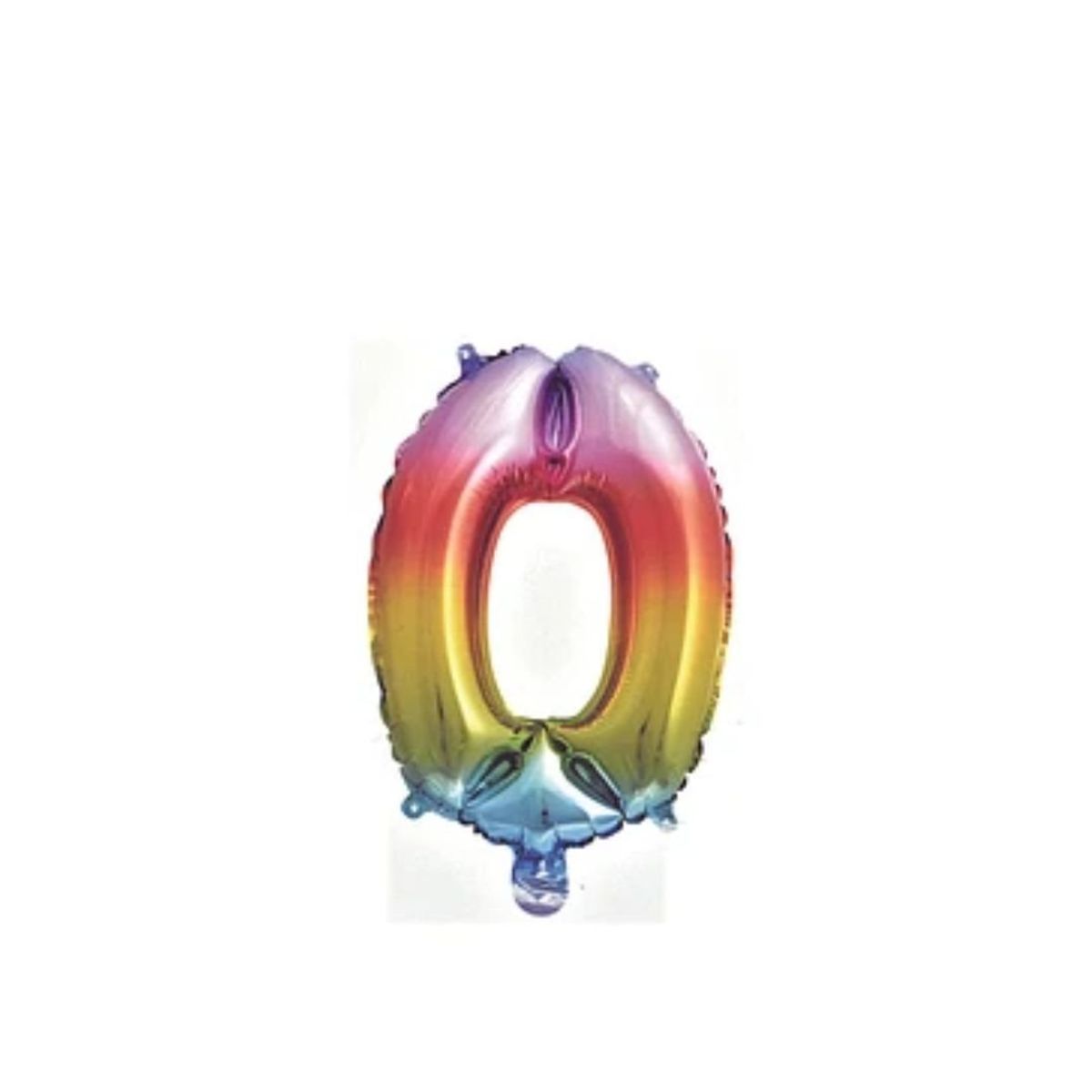 GENERICO - Globo Numero 0 Multicolor 16 pulgadas