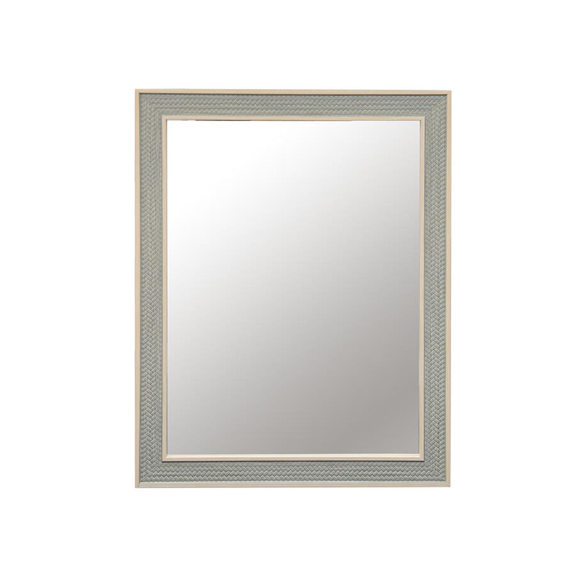 VGO - Espejo Marco Tipo Tejido 30X90 Cm Verde Vgo