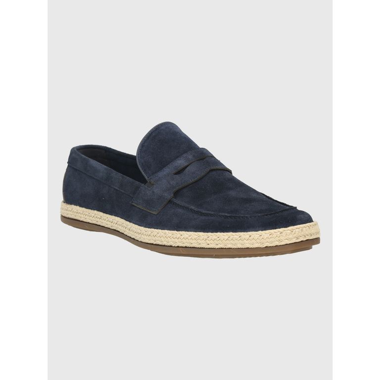 Mocasín Cuero Azul Oscuro Hombre Montella