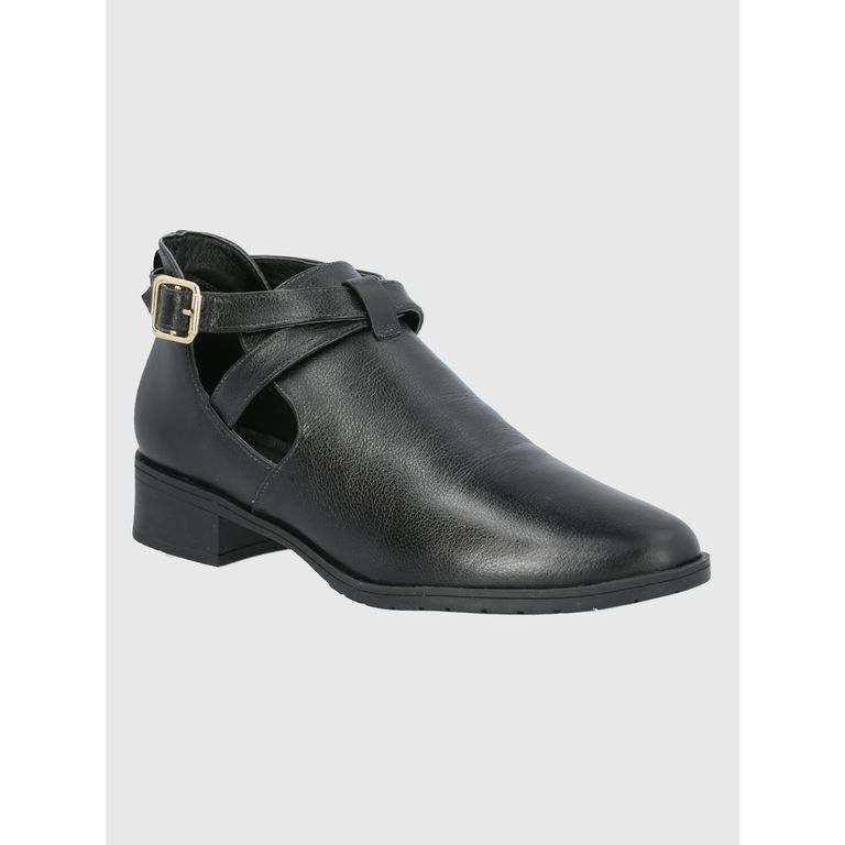 Botín Cuero Negro Mujer Garla