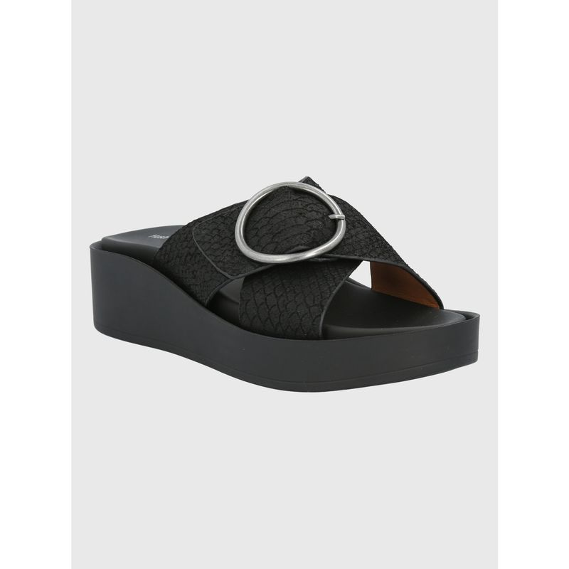 HUSH PUPPIES - Sandalia Cuero Negro Mujer Gise HUSH PUPPIES