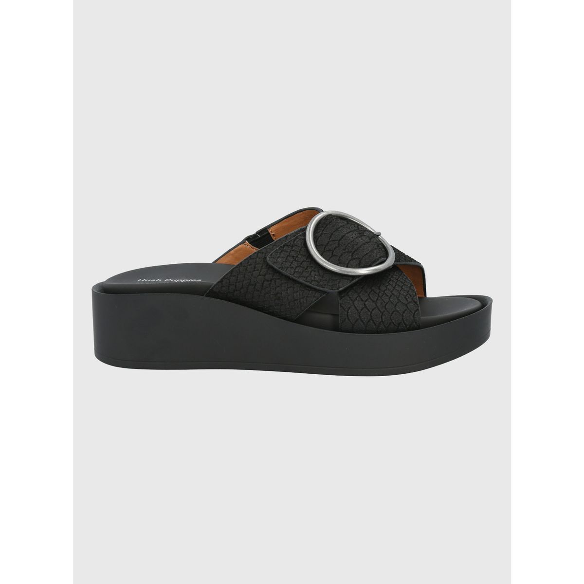 HUSH PUPPIES - Sandalia Cuero Negro Mujer Gise HUSH PUPPIES