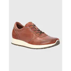 HUSH PUPPIES - Zapatilla Cuero Café Hombre Paramus