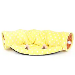GENERICO - Cama para Mascota Tipo Tunel Plegable Amarilla