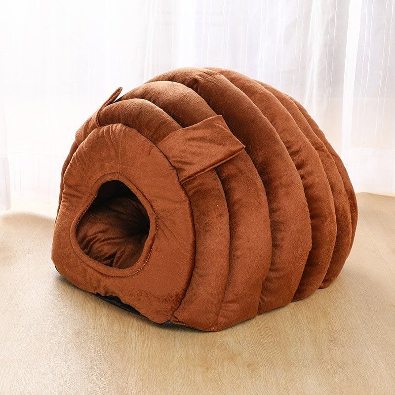 GENERICO - Cama Iglu Gusano para Mascotas Marron