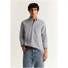 SCALPERS - Camisa Polera Calavera Bordada Greyishblue
