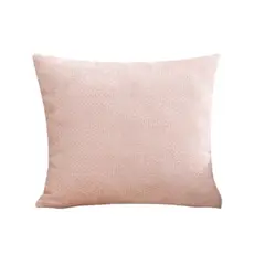 GENERICO - Pack de 4 Fundas de Cojín Estilo Chenille Cuadrille-Rosa Claro