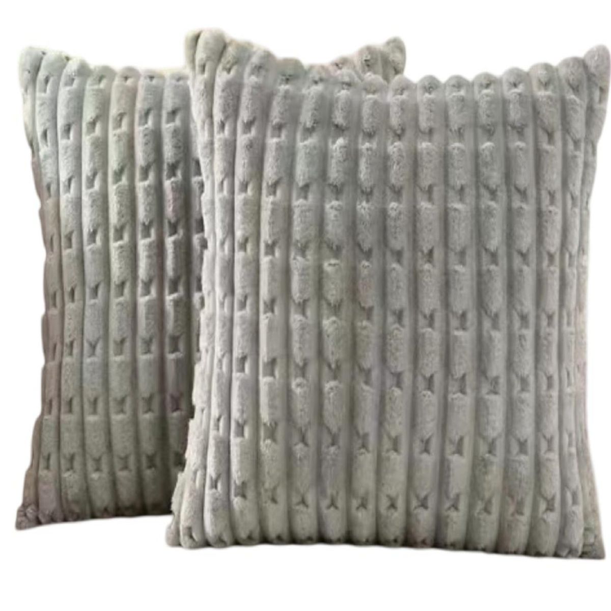 GENERICO - Par de  Fundas de Cojín Estilo Bambú Gris