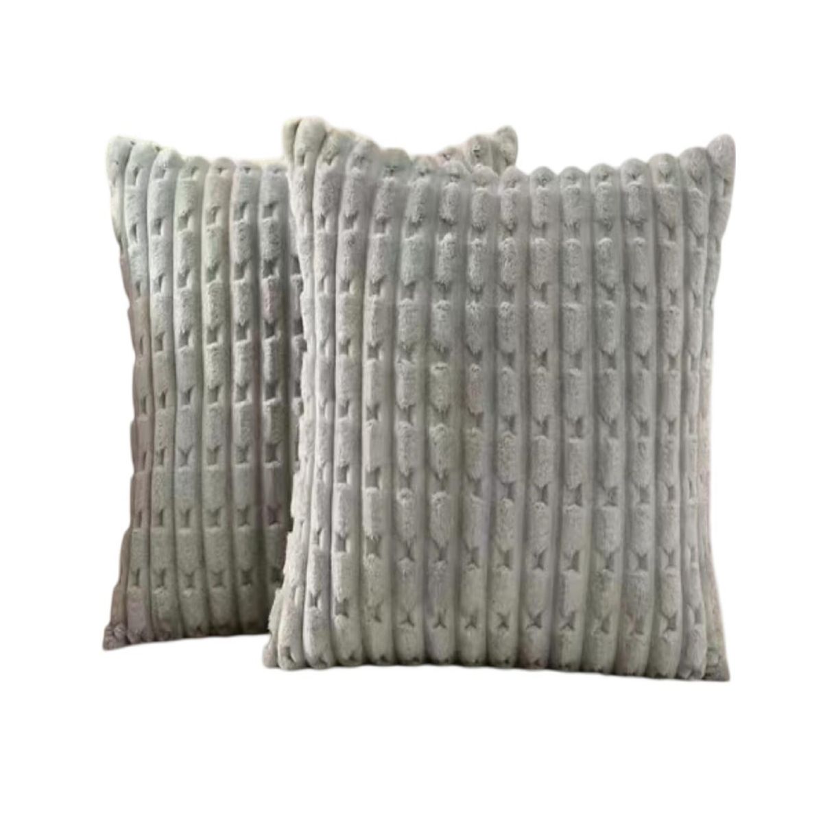 GENERICO - Par de  Fundas de Cojín Estilo Bambú Gris