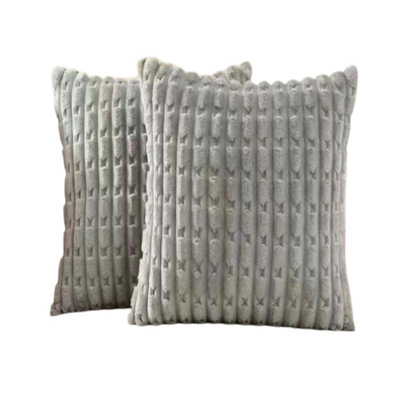 GENERICO - Par de  Fundas de Cojín Estilo Bambú Gris.