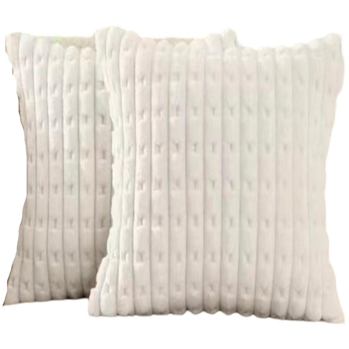 GENERICO - Par de Fundas de Cojín Estilo Bambú Blanco