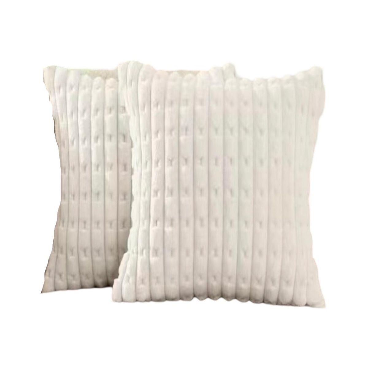 GENERICO - Par de Fundas de Cojín Estilo Bambú Blanco