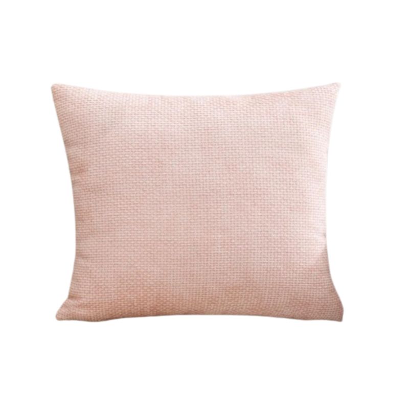 GENERICO - Par de 2 Fundas de Cojín Estilo Chenille Cuadrille-Rosa Claro