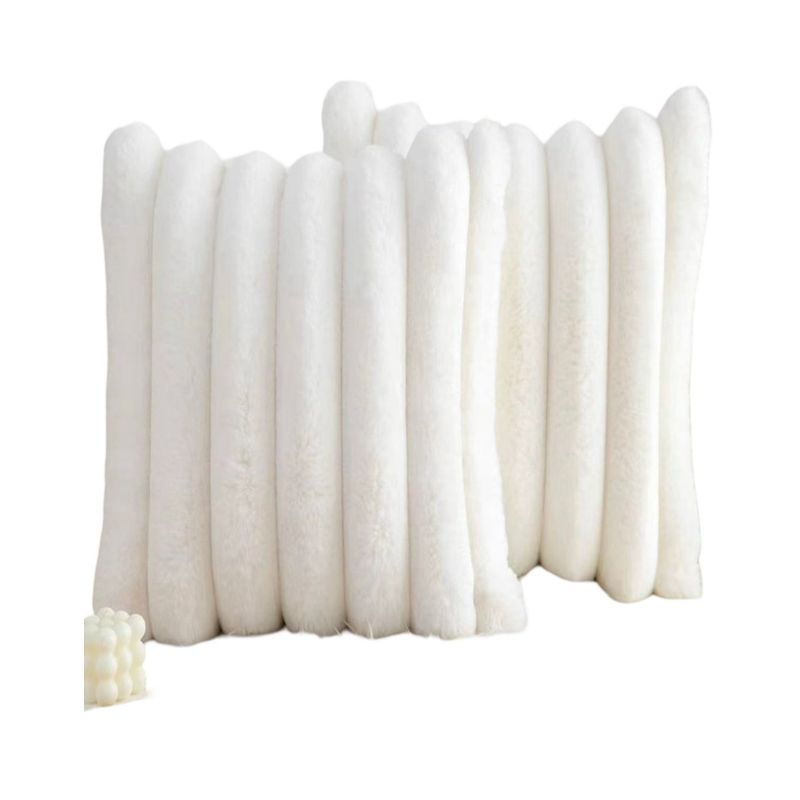GENERICO - Pack de 4 Fundas de Cojín Plush-Blanco