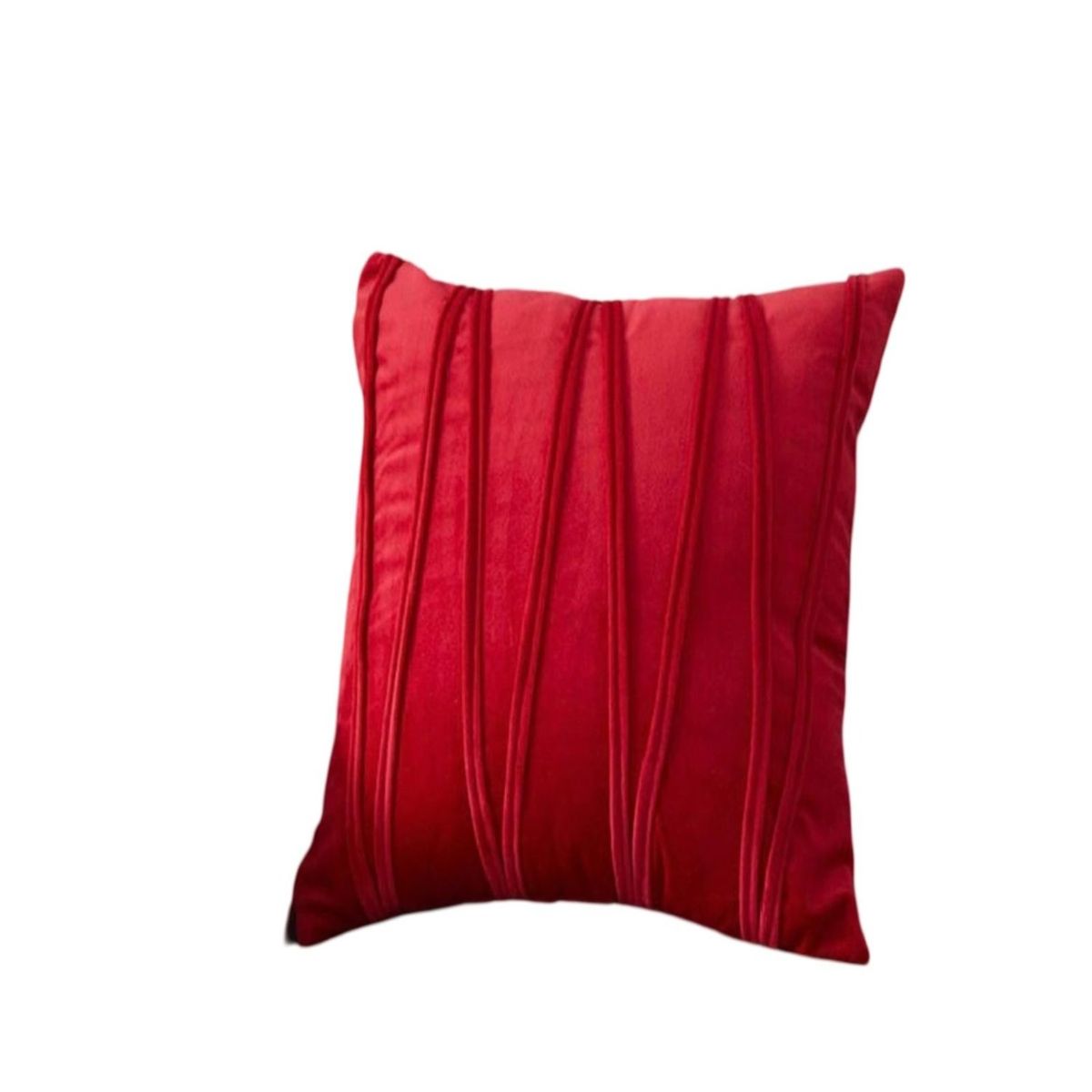 GENERICO - Par de Fundas de Cojín Estilo Terciopelo-Rojo