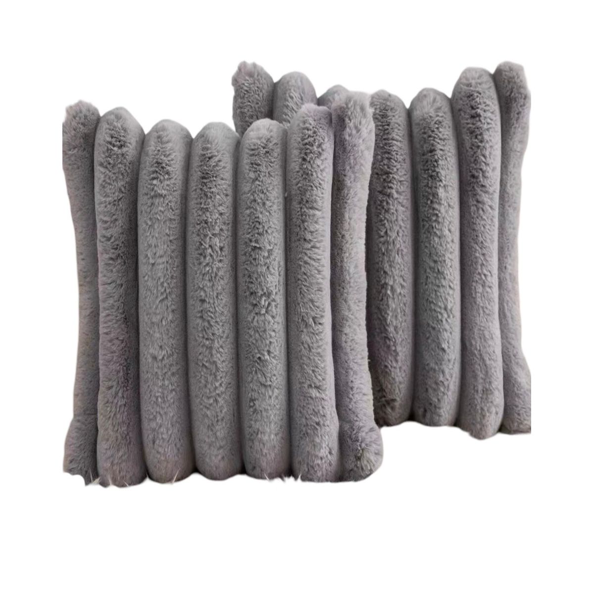 GENERICO - Par de Fundas de Cojín Plush-Gris