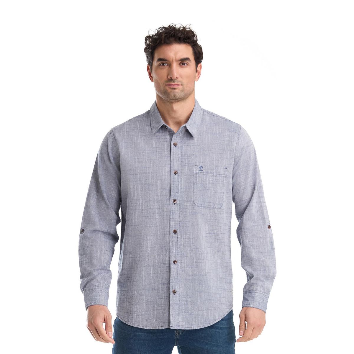 PANAMA JACK - Camisa Hombre Manga Larga Azul Panama Jack
