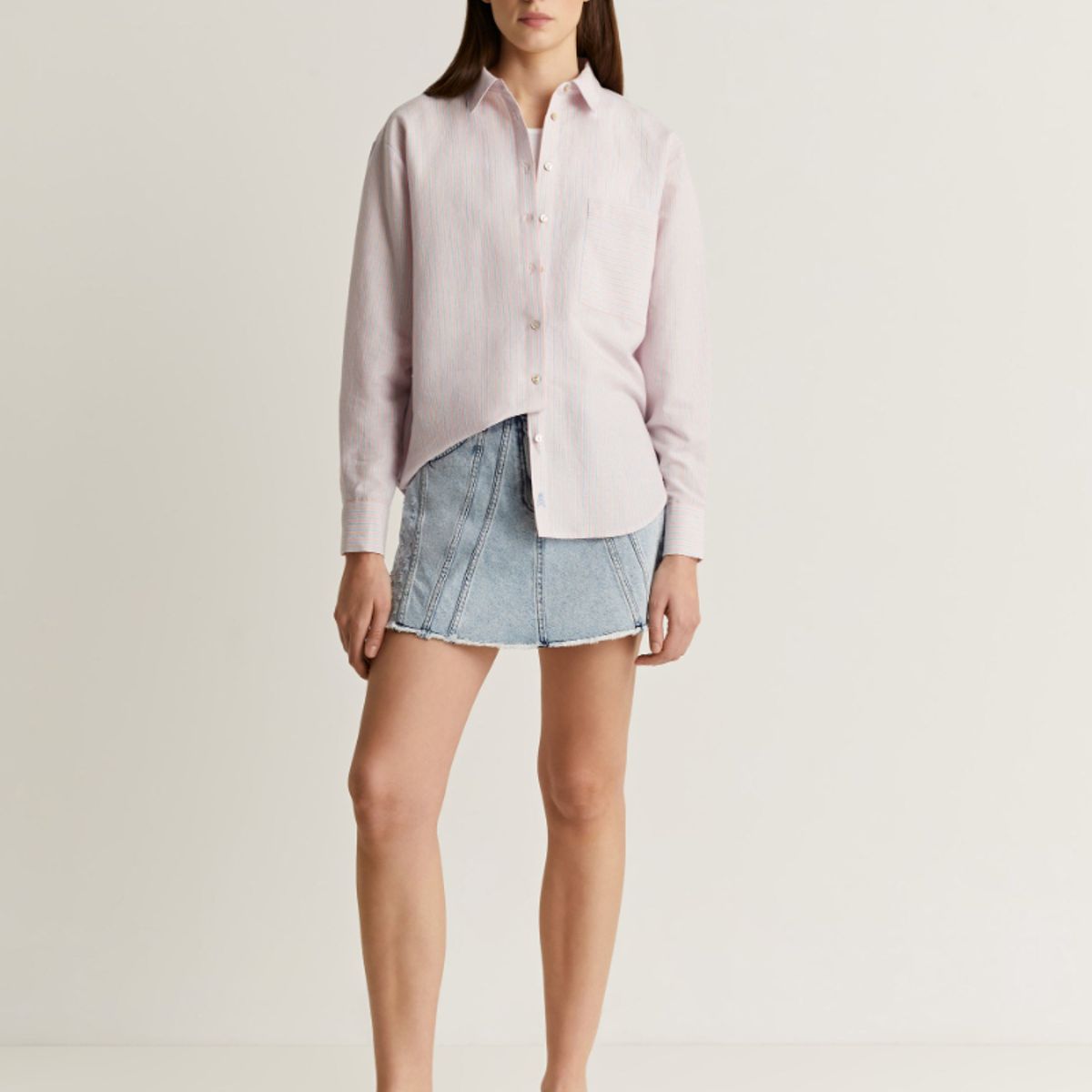 SCALPERS - Camisa Lino Rayas Combinadas Pinkstripes