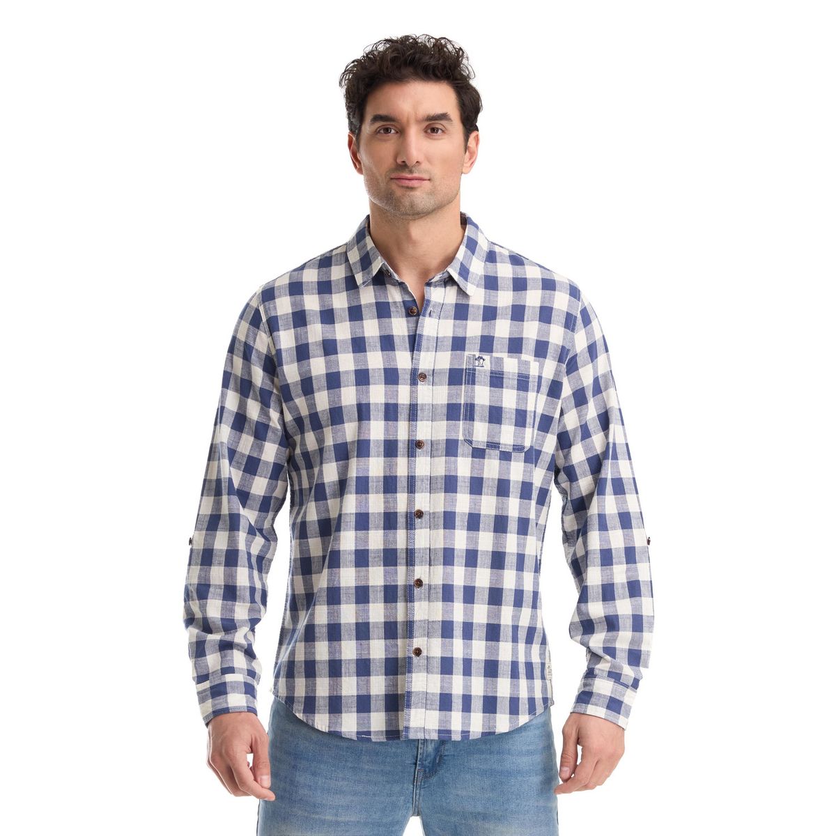 PANAMA JACK - Camisa Hombre Manga Larga Azul Panama Jack