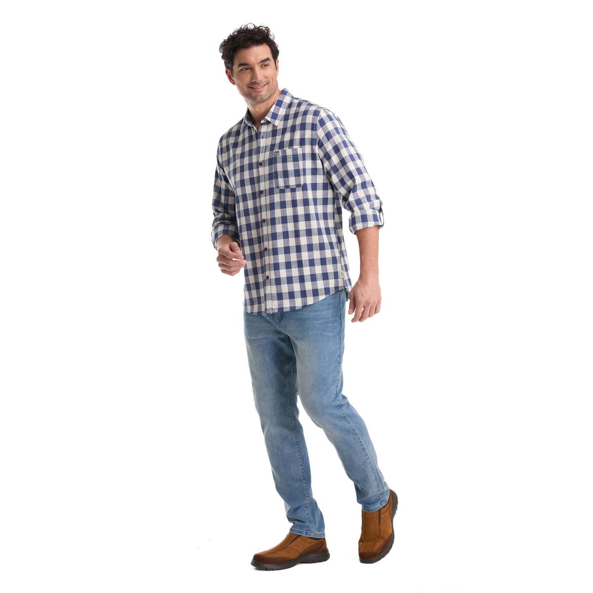 PANAMA JACK - Camisa Hombre Manga Larga Azul Panama Jack