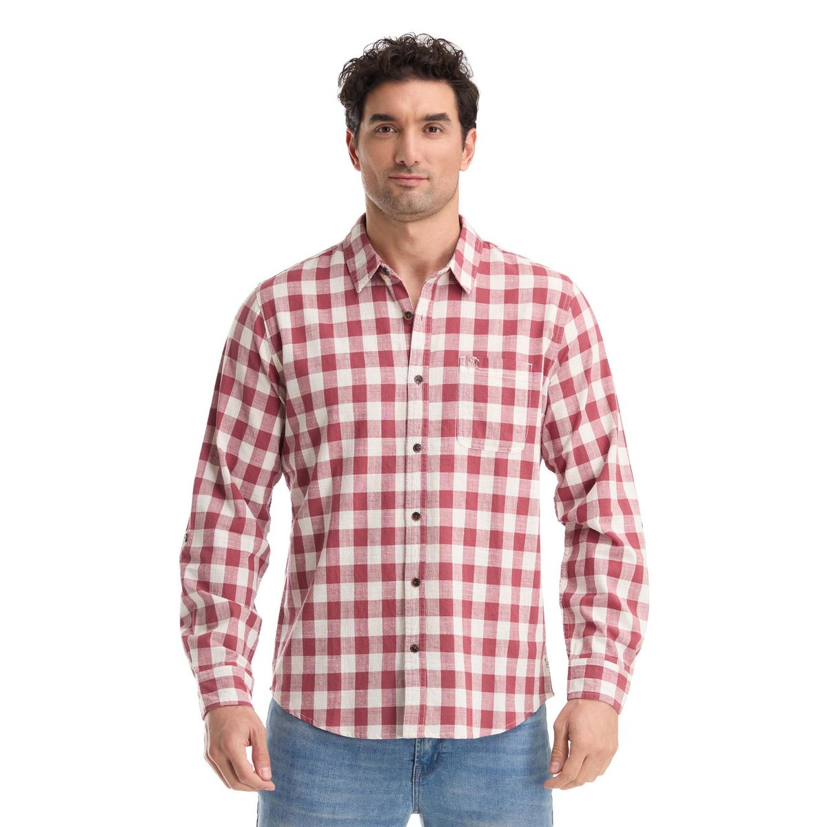 PANAMA JACK - Camisa Hombre Manga Larga Burdeo Panama Jack