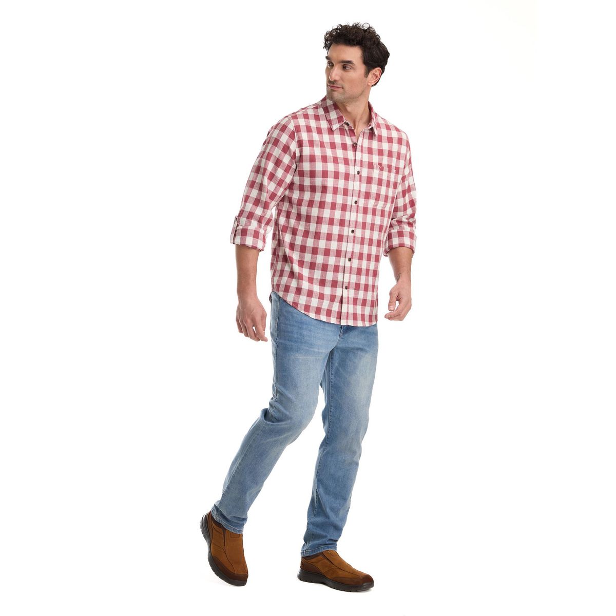 PANAMA JACK - Camisa Hombre Manga Larga Burdeo Panama Jack