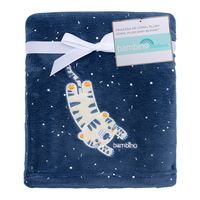 Frazada De Coral Plush Azul Tigre Niño