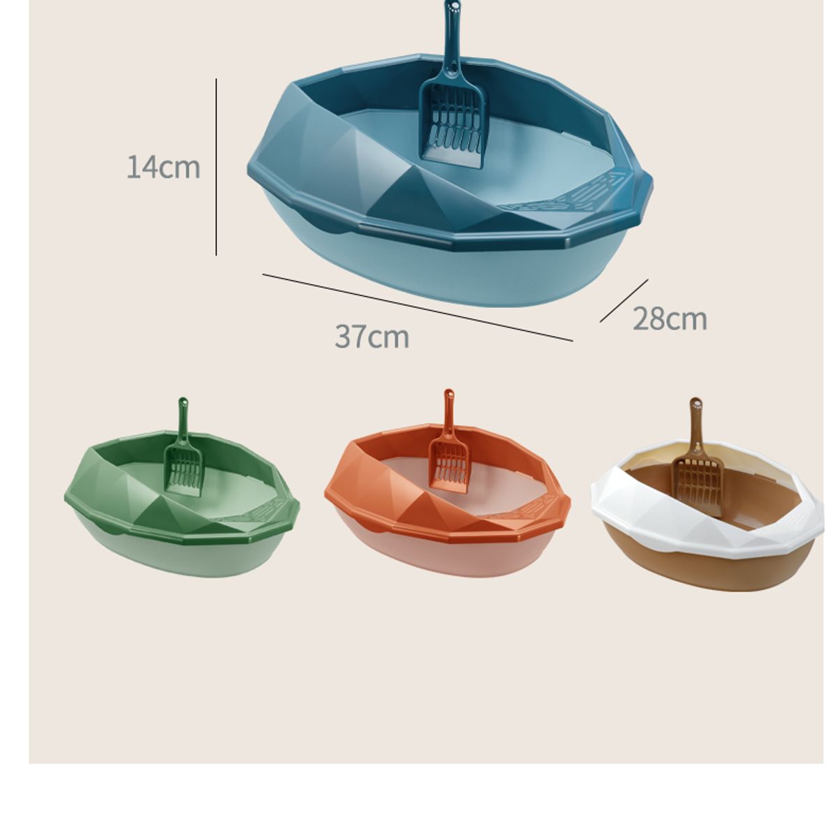 GENERICO - Arenero Bandeja Para Gato Baño Sanitario Octagonal Naranja