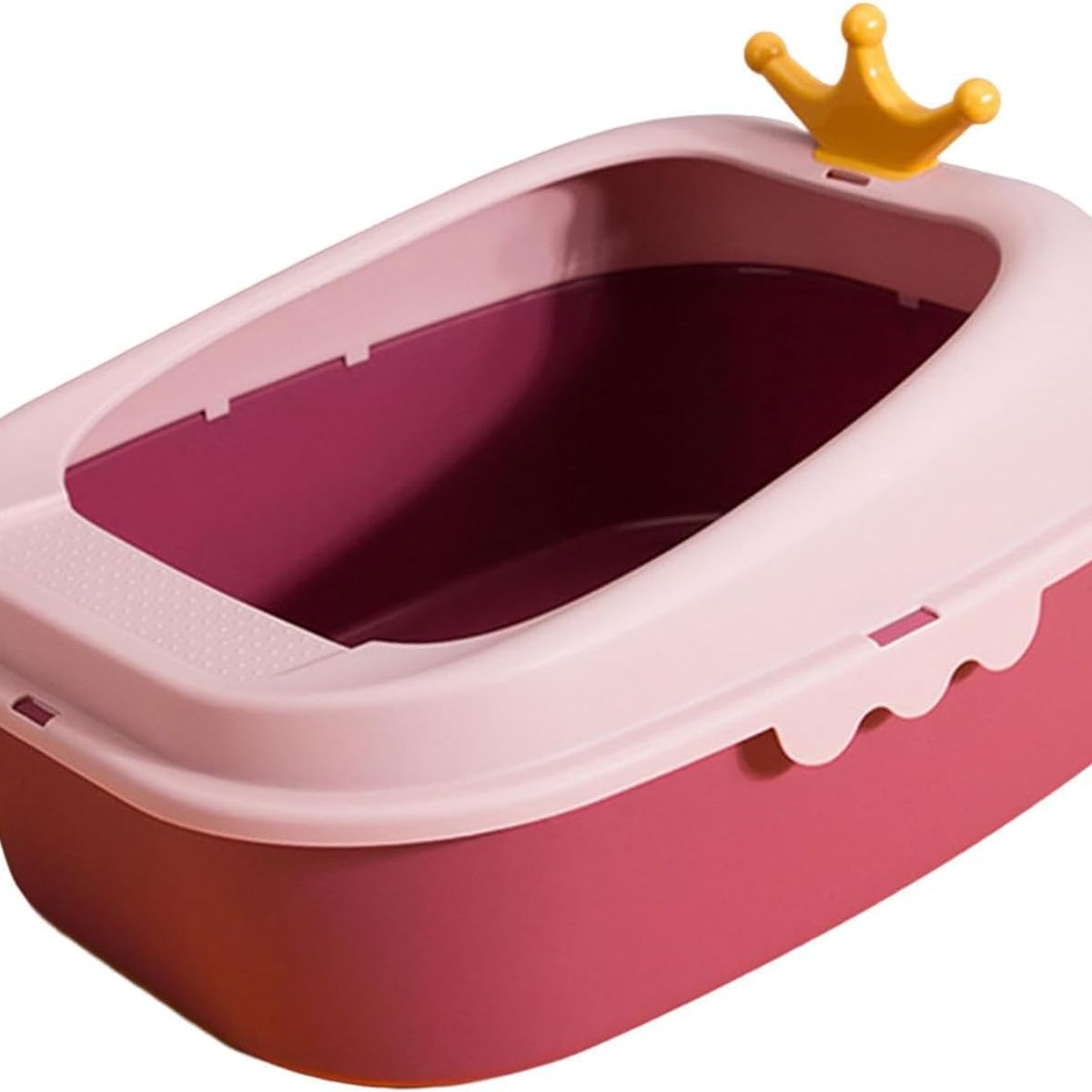 GENERICO - Arenero Bandeja Para Gato Baño Sanitario Corona Rosa