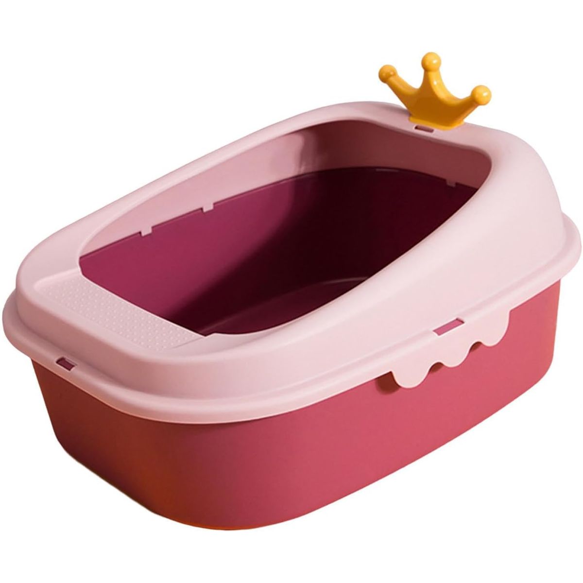 GENERICO - Arenero Bandeja Para Gato Baño Sanitario Corona Rosa