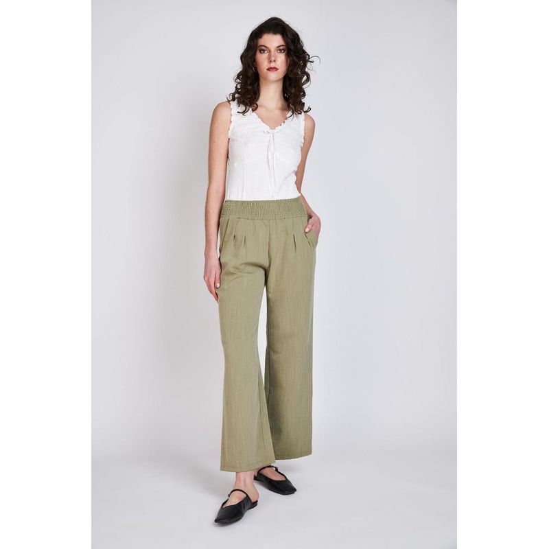 ECLIPSE - Pantalón Cintura Elasticada Ale Verde Militar Eclipse ECLIPSE