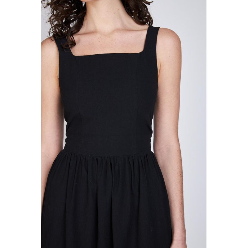ECLIPSE - Vestido Escote Cuadrado Javiera Negro Eclipse ECLIPSE
