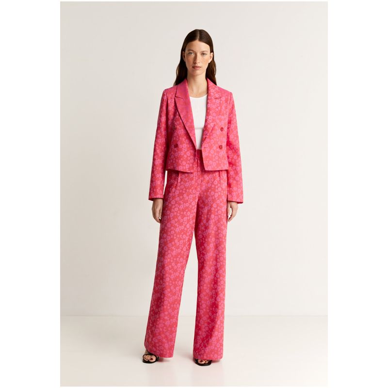 SCALPERS - Pantalón Jacquard Flores Pink