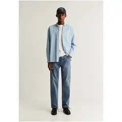 SCALPERS - Camisa Denim Cuello Botones Skyblue