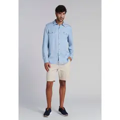 FEROUCH - Camisa Tencel Dakota Fj Azul Ferouch_.