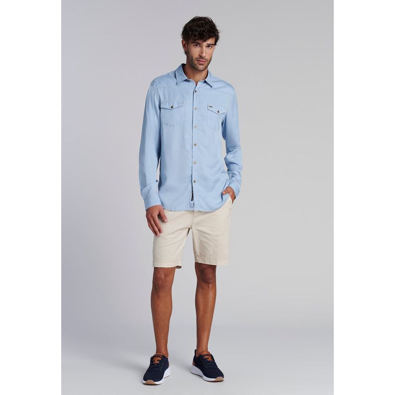 FEROUCH - Camisa Tencel Dakota Fj Azul Ferouch_.