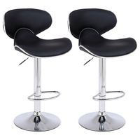 Pack de 2 Pisos de Bar Loft con Respaldo y Reposapiés Negro