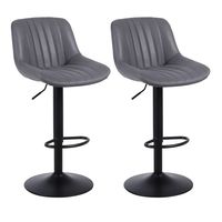 Pack 2 Sillas de Bar New York con Respaldo y Reposapiés Gris