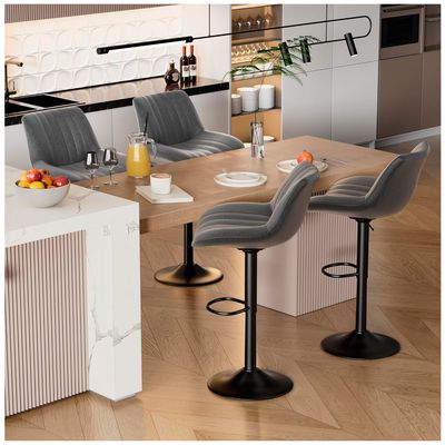 Imagen 2 del producto Pack 2 Sillas de Bar New York con Respaldo y Reposapiés Gris